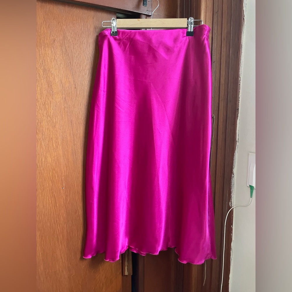 Nicole Miller Fuchsia A-Line Midi Skirt